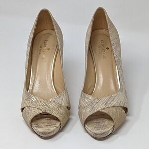 Kate Spade Beige Peep Toe Heels